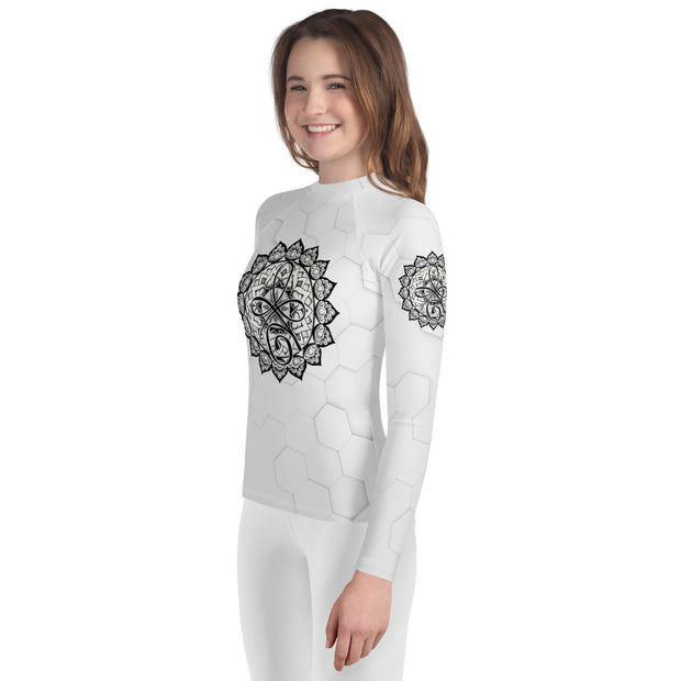 Unconditional Love I Mandala Youth Rash Guard - Martin K Designs