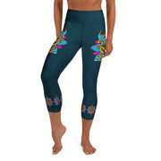Wild at Heart High Rise Yoga Capri Leggings with Inside Pocket - Martin K Designs