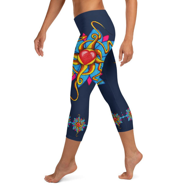 Wild At Heart Mid Rise Capri Leggings - Martin K Designs