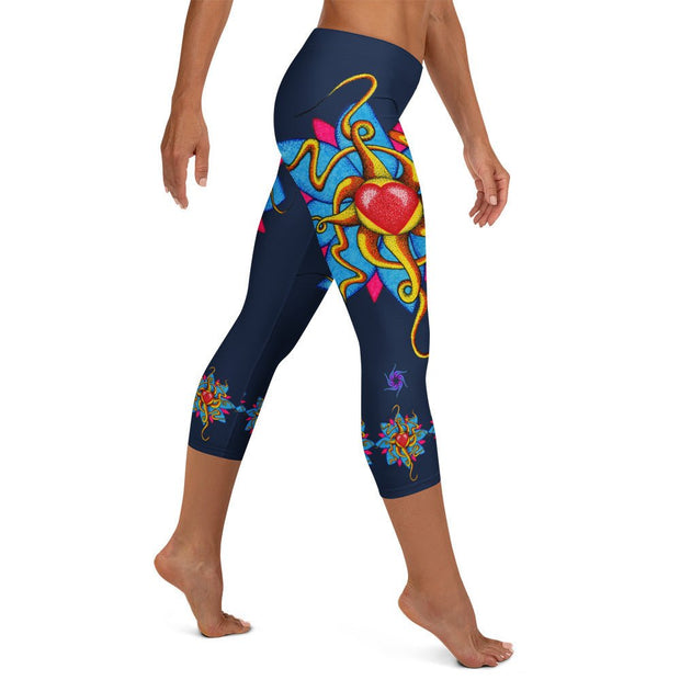 Wild At Heart Mid Rise Capri Leggings - Martin K Designs