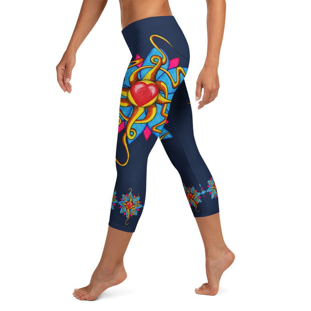 Wild At Heart Mid Rise Capri Leggings - Martin K Designs
